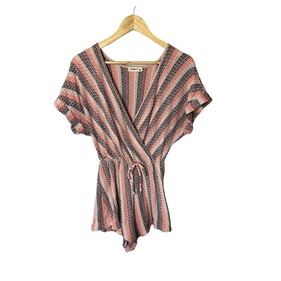 Ginger G Knit Romper Women’s Size Medium Orange, Pink‎ - Picture 1 of 6